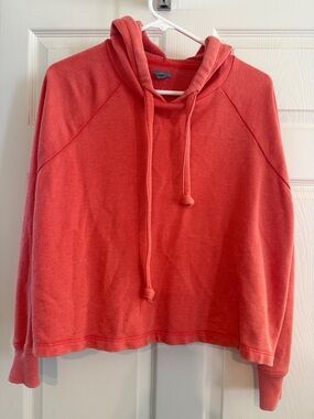 aerie Coral Knit Pullover Hoodie